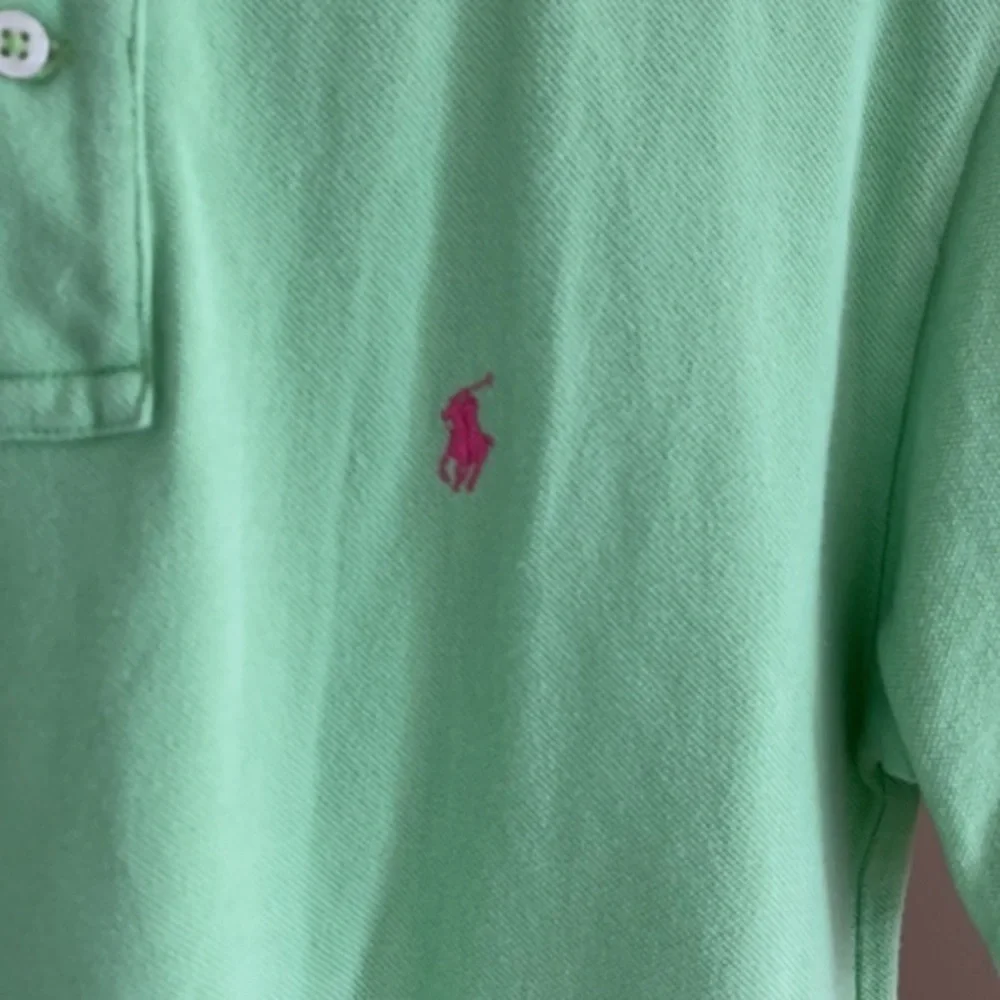 POLO RALPH LAUREN Chartreuse Green Pony Logo Golf‎ Spring Shirt Size M (10-12)